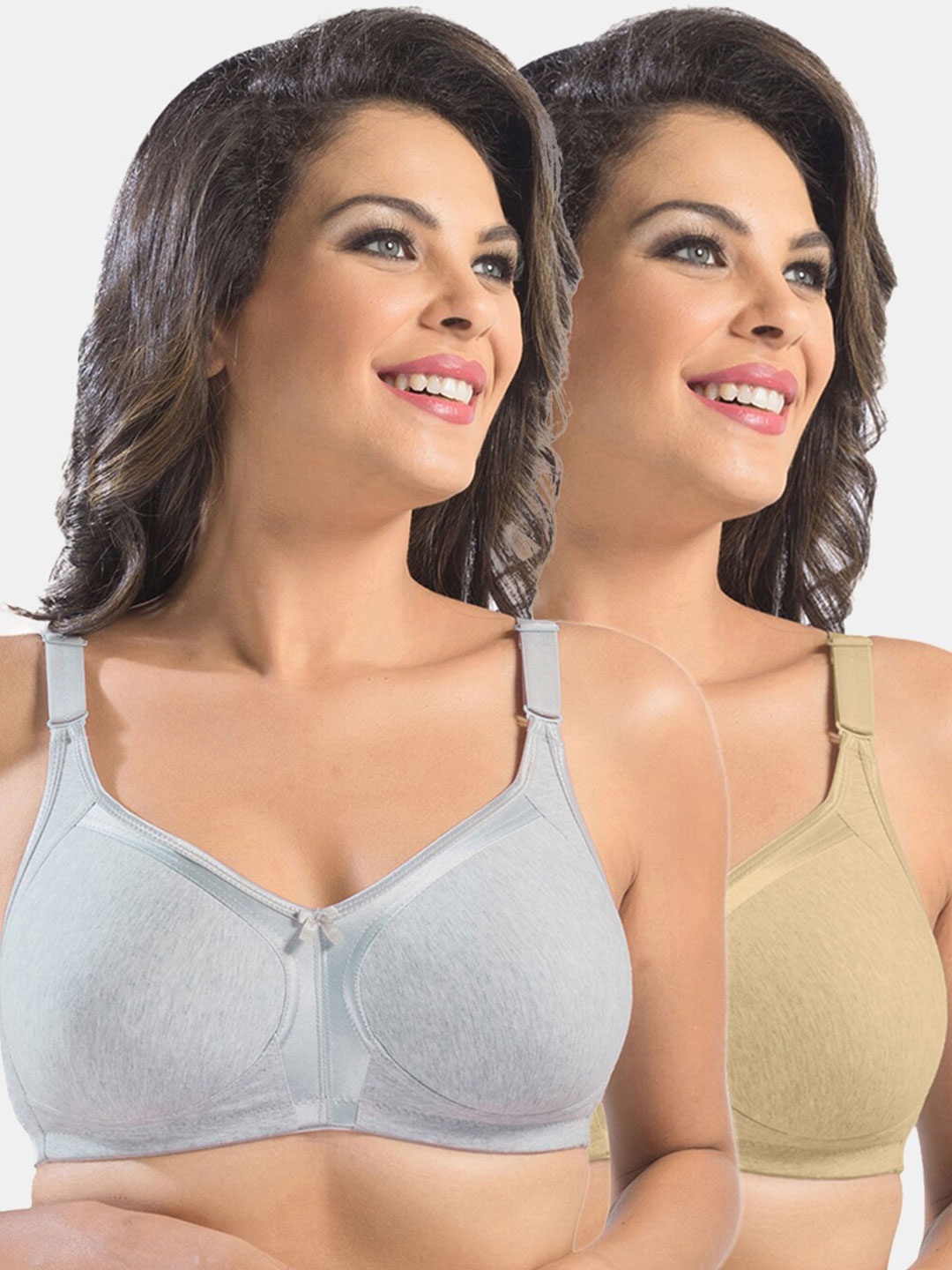 

Sonari Pack Of 2 Grey & Nude-Coloured Bra