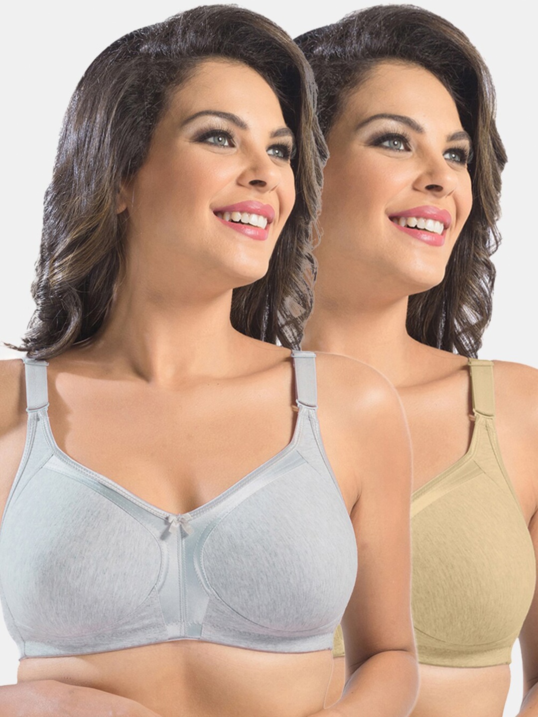 

Sonari Assorted Set Of 2 Non Wired Non Padded Full Coverage Bra
