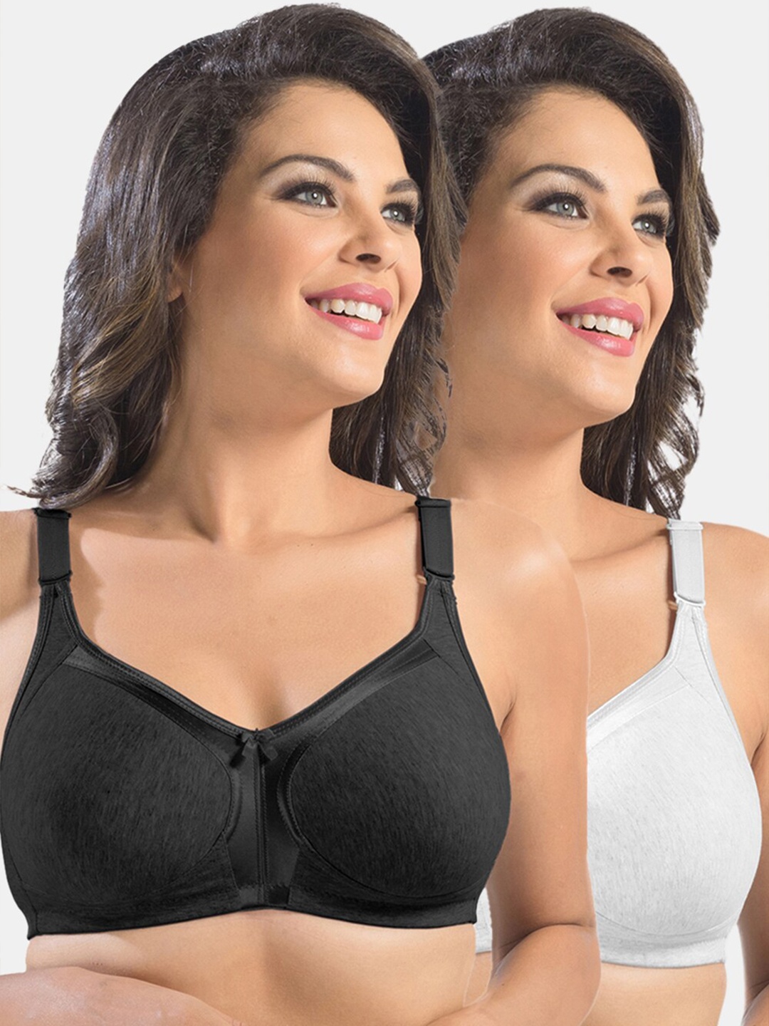 Sonari Pack Of 2 White & Black Bra
