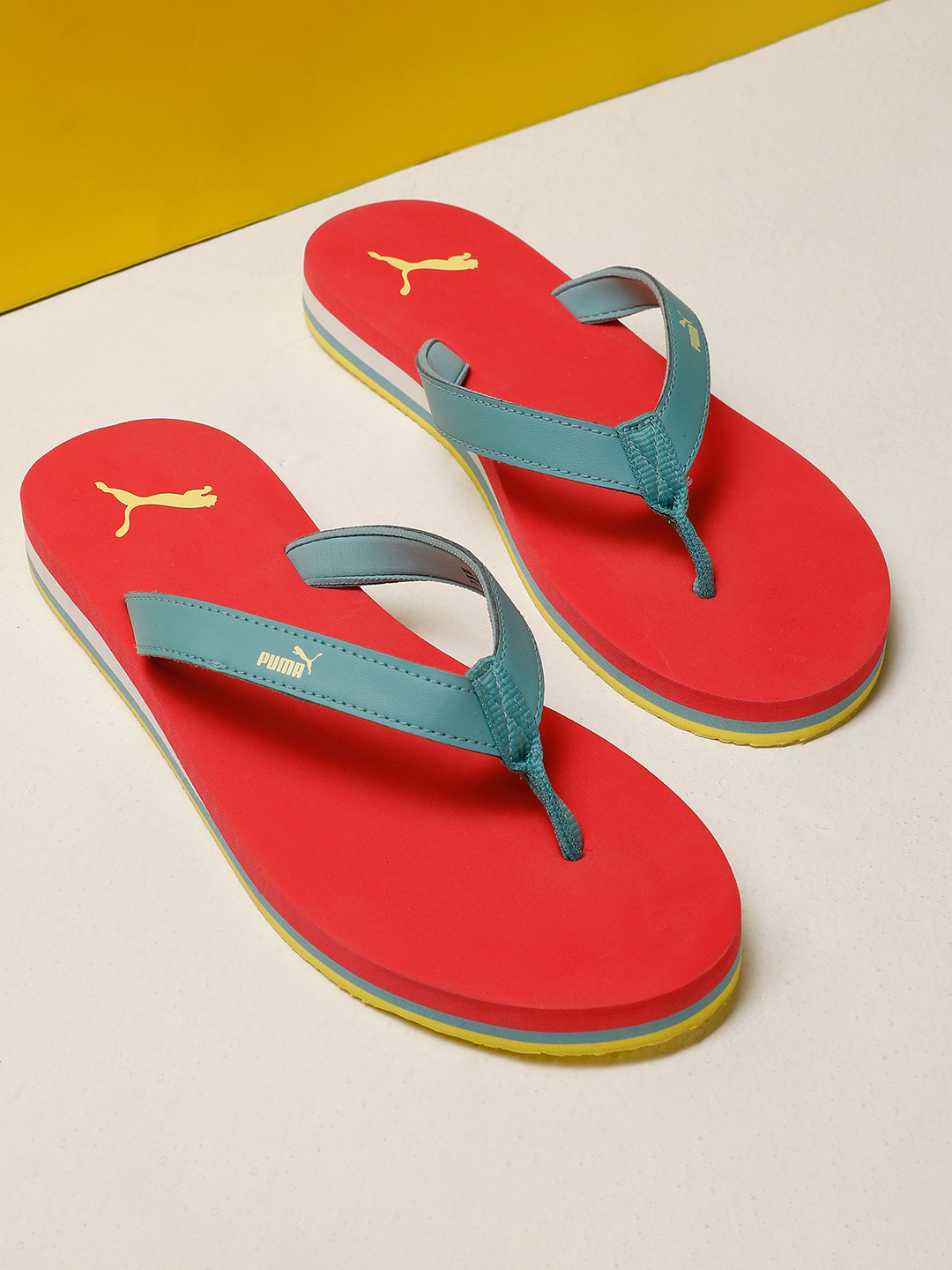 

Puma Women Purple & Yellow Printed Thong Flip-Flops