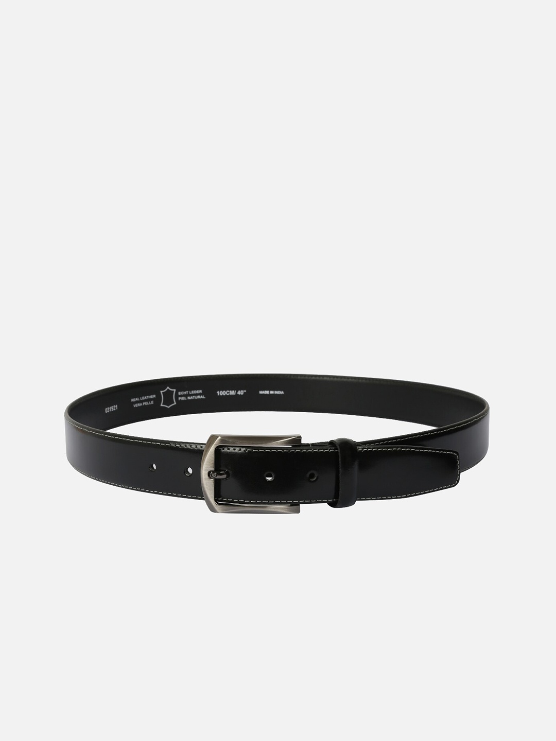 

WELBAWT Men Black Leather Belt