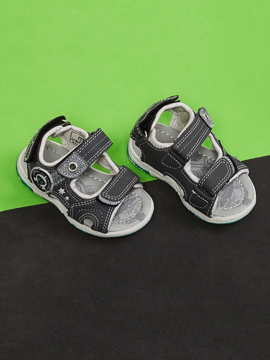 

max Boys Grey Ethnic PU Comfort Sandals