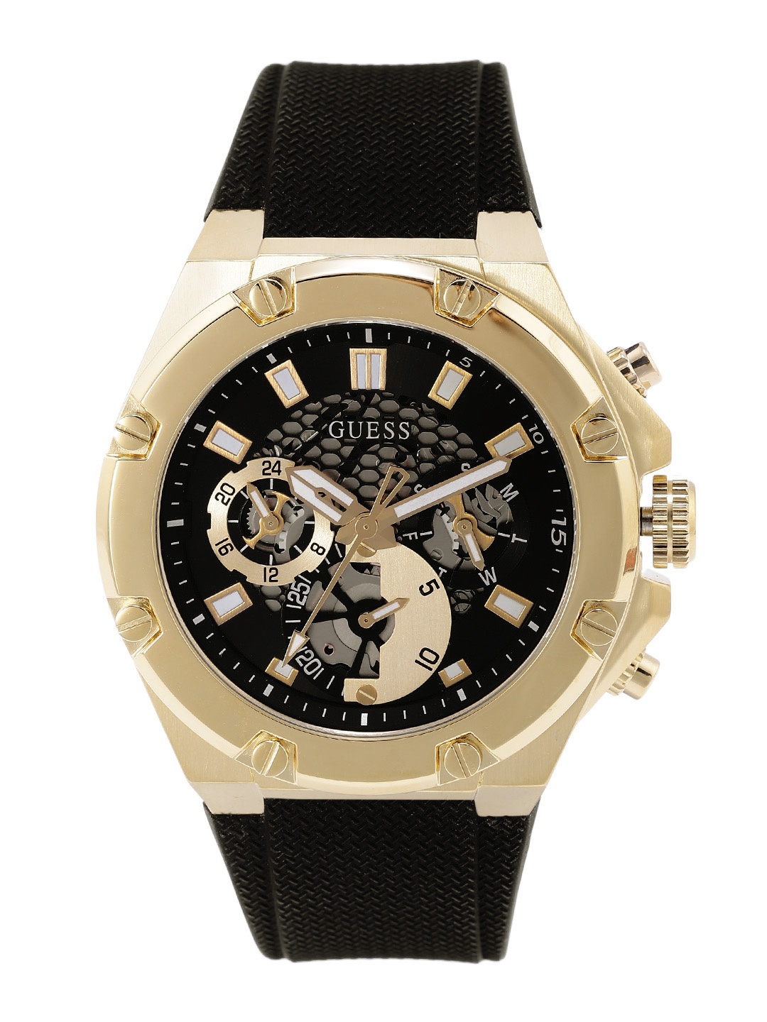 

GUESS Men Black Patterned Analogue Watch GW0334G2