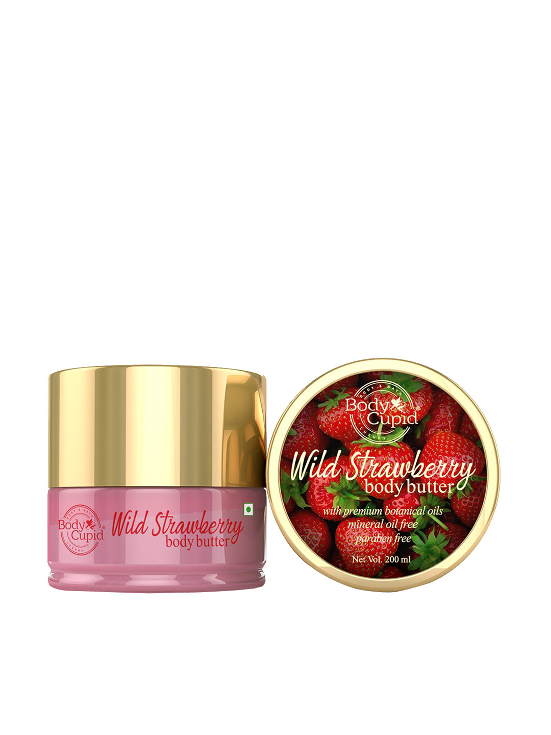 

Body Cupid Wild Strawberry Body Butter with Premium Botanical Oils 200 ml, Pink