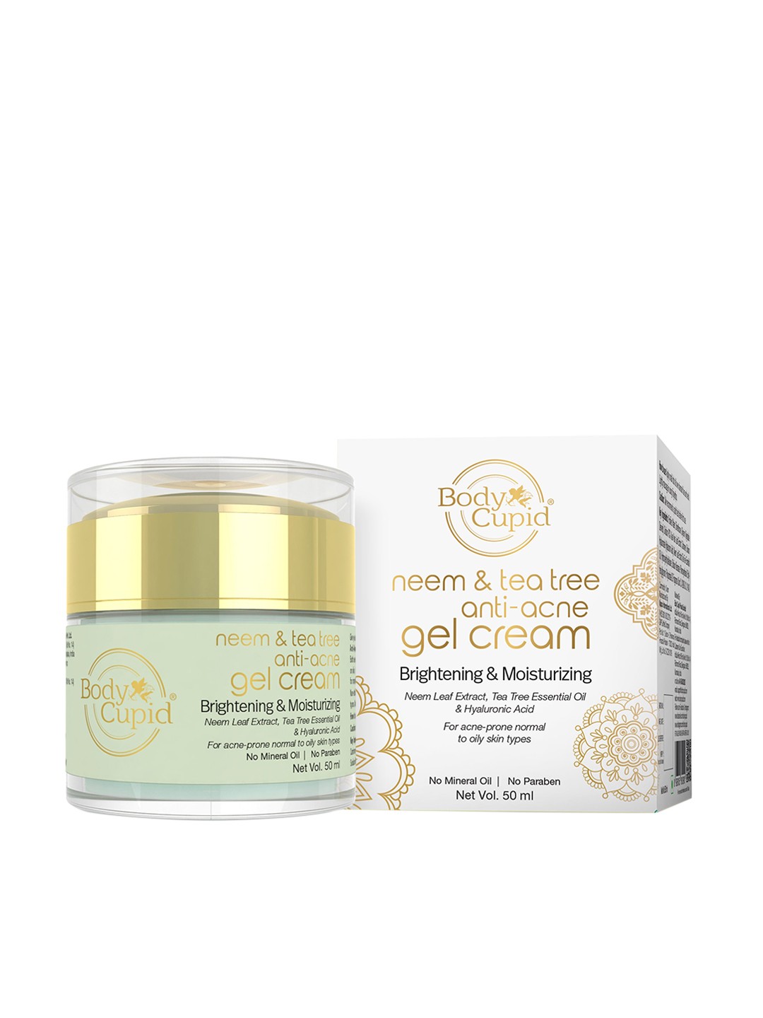

Body Cupid Neem & Tea Tree Anti-Acne Gel Cream with Hyaluronic Acid 50 ml, Green