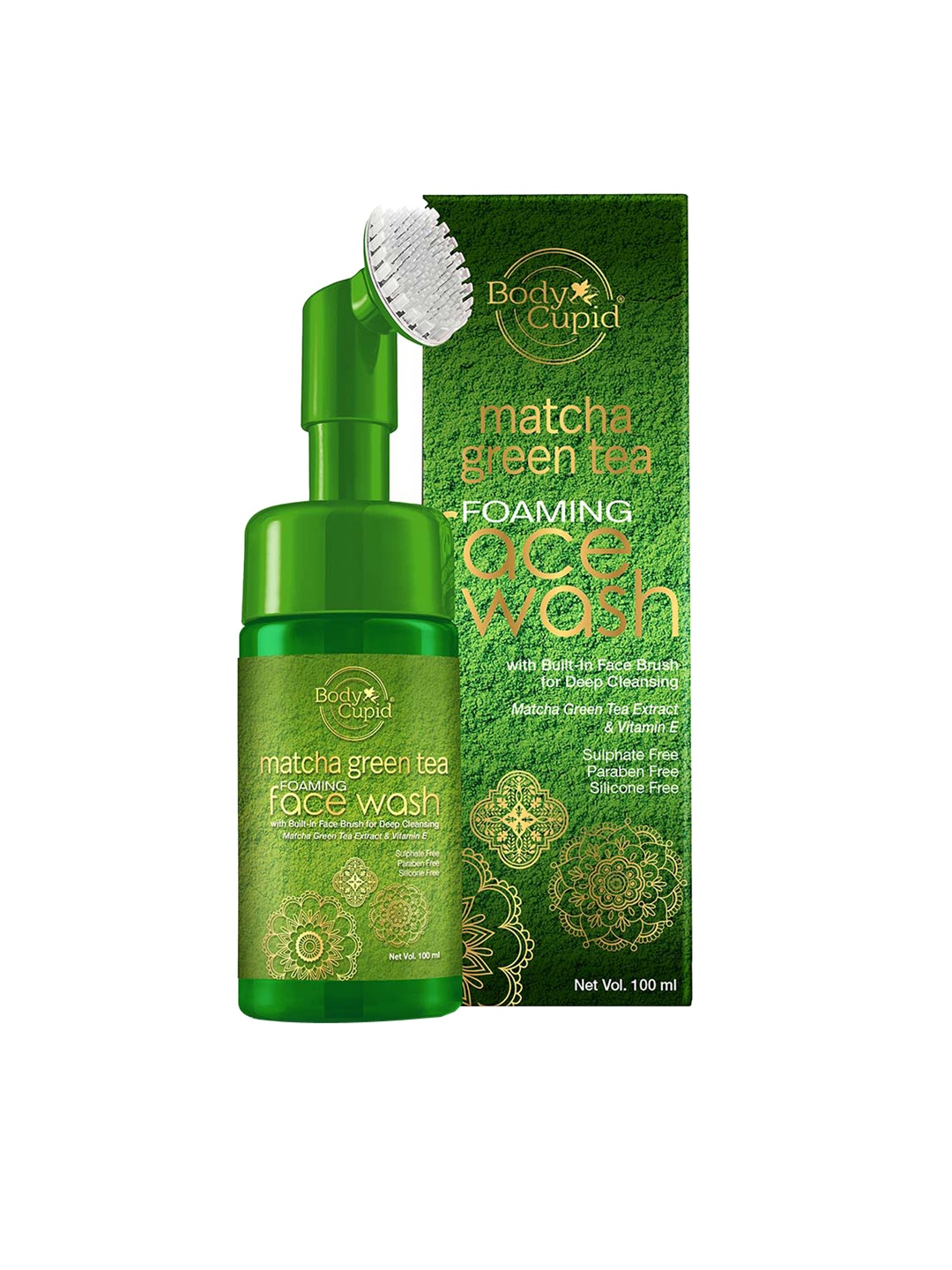 

Body Cupid Matcha Green Tea Foaming Face Wash with Built In Brush - 100 ml