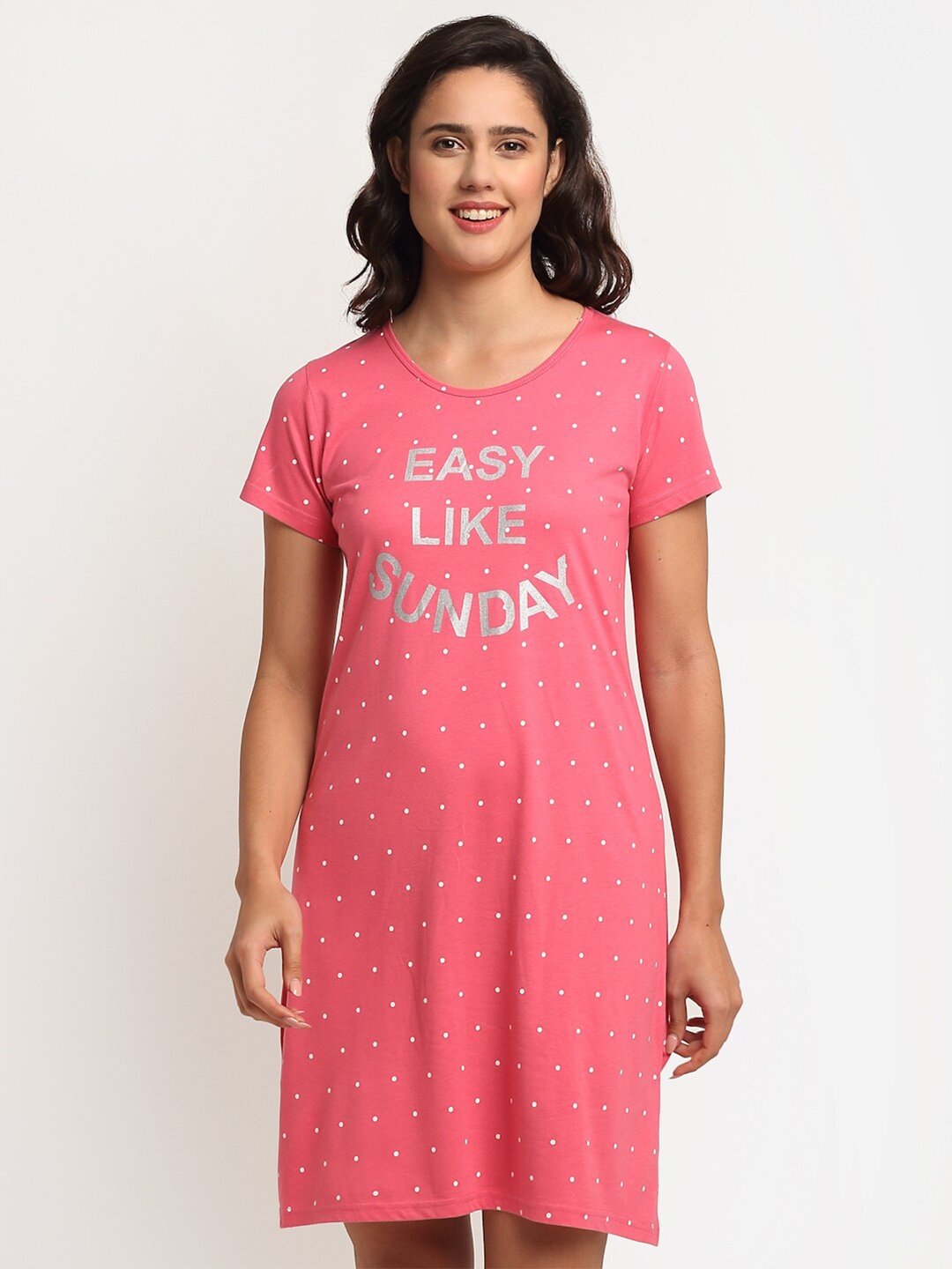 

Kanvin Pink Printed Nightdress