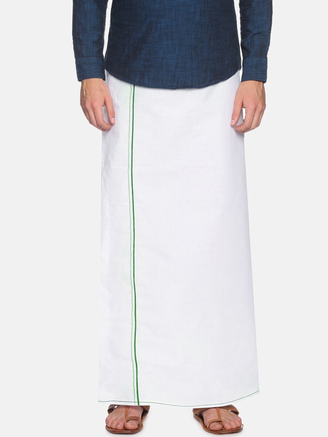 

Chennis Men White Solid Pure Cotton Dhotis