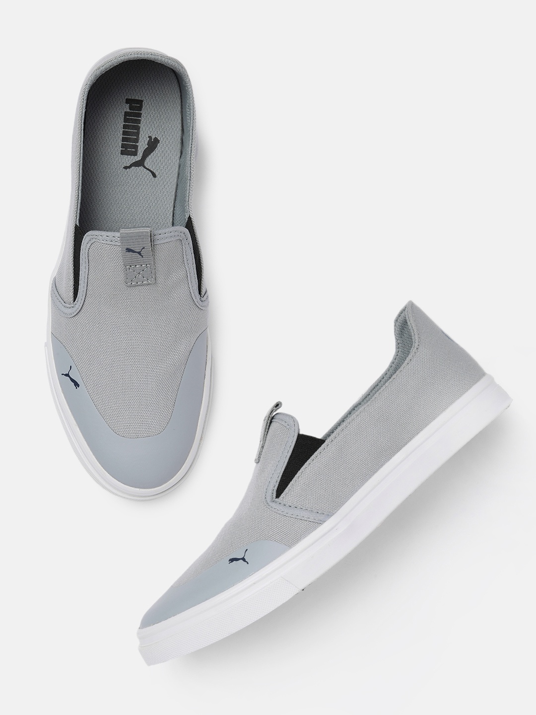 

Puma Men Grey & Blue Solid Lazy Knit Slip-On Sneakers