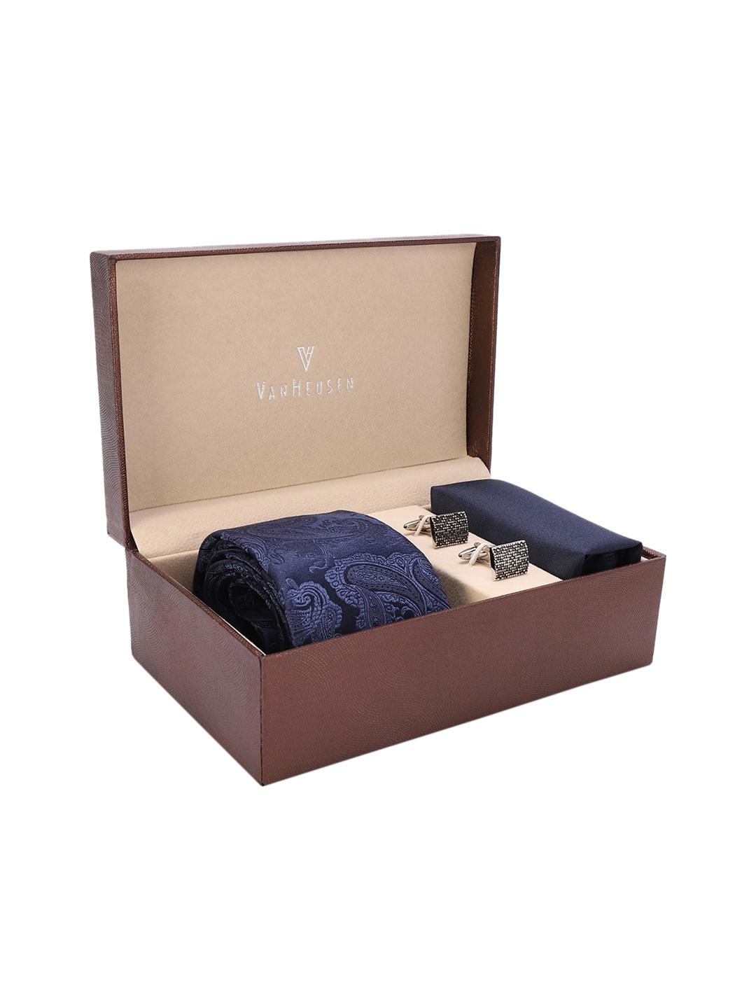 

Van Heusen Men Navy Blue Printed Accessory Gift Set