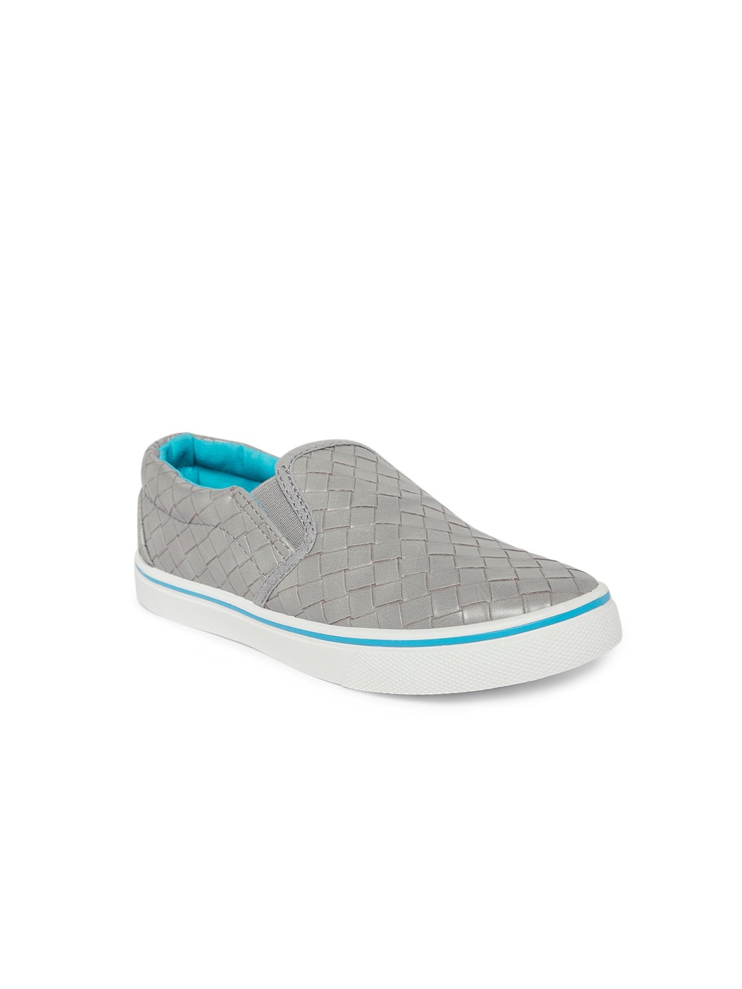 

Pantaloons Junior Boys Grey Woven Design PU Slip-On Sneakers