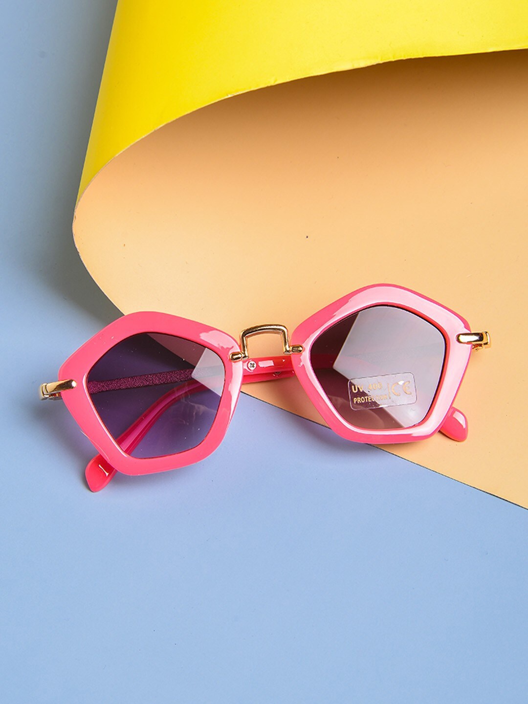 

POPLINS Unisex Kids Black Lens & Pink Other Sunglasses with UV Protected Lens GG-1039-C-