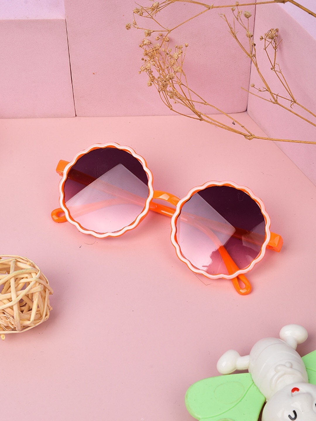 

POPLINS Kids Purple Lens & Orange Round Sunglasses with UV Protected Lens GG-1045-G
