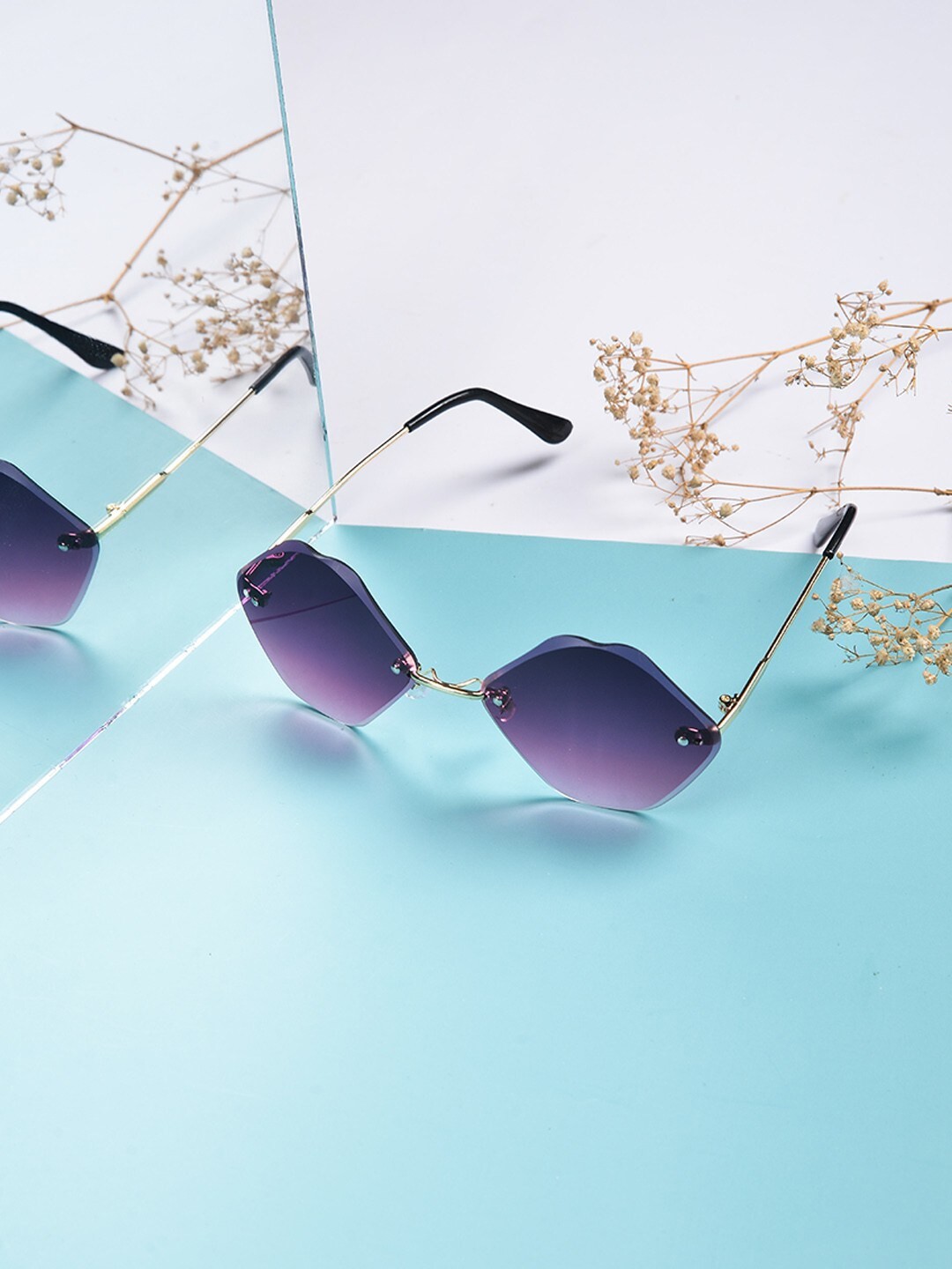 

POPLINS Kids Purple Lens & Gold-Toned Other Sunglasses with UV Protected Lens