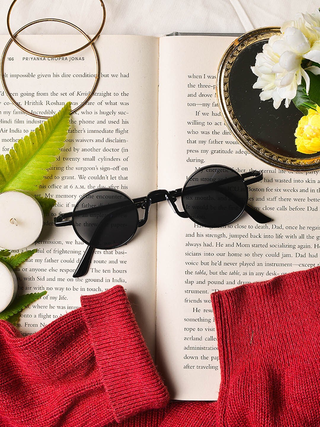 

POPLINS Kids Black Lens & Black Round Sunglasses with UV Protected Lens
