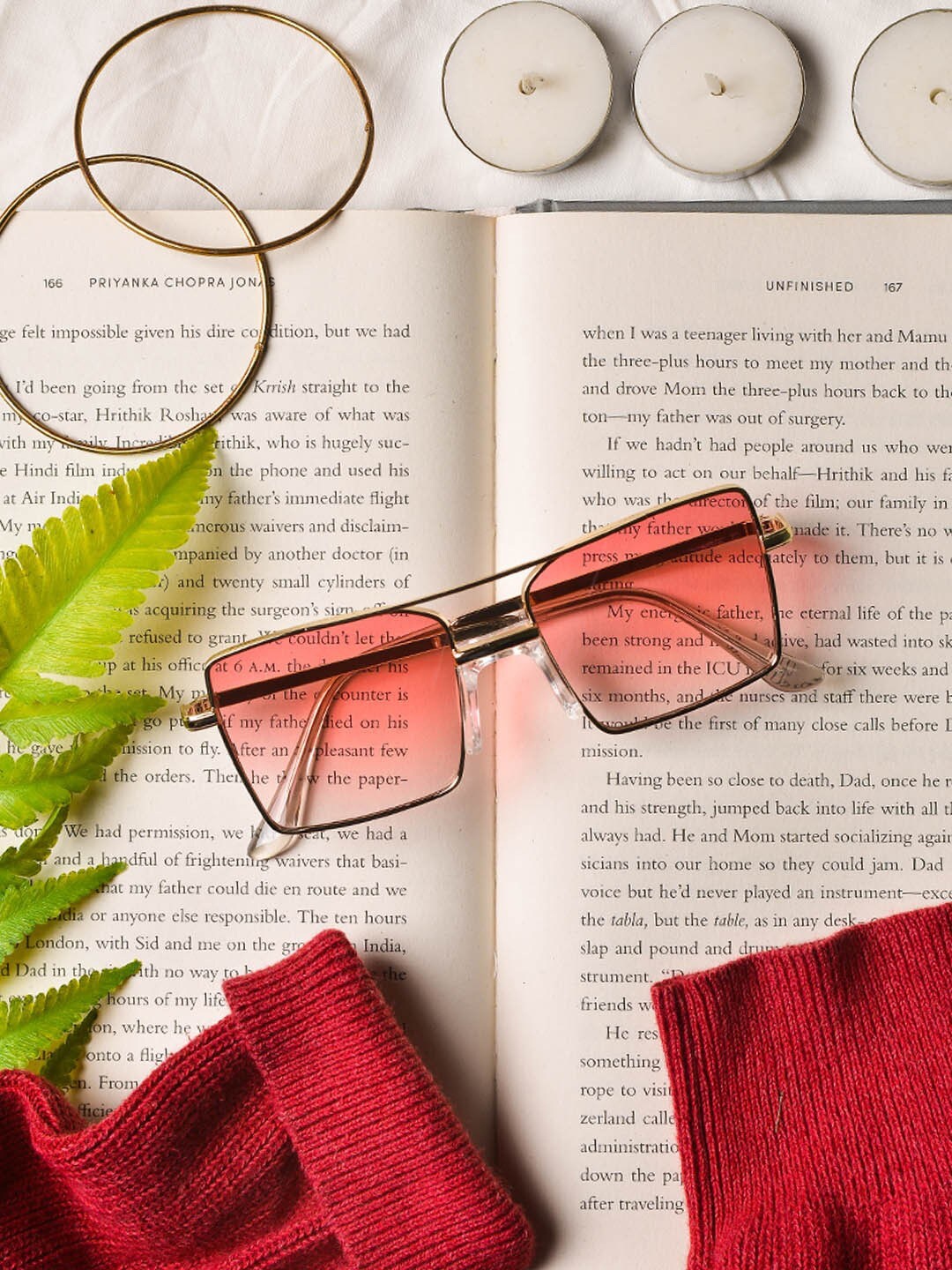 

POPLINS Kids Pink Lens & Gold-Toned Square Sunglasses with UV Protected Lens GG-1053-B