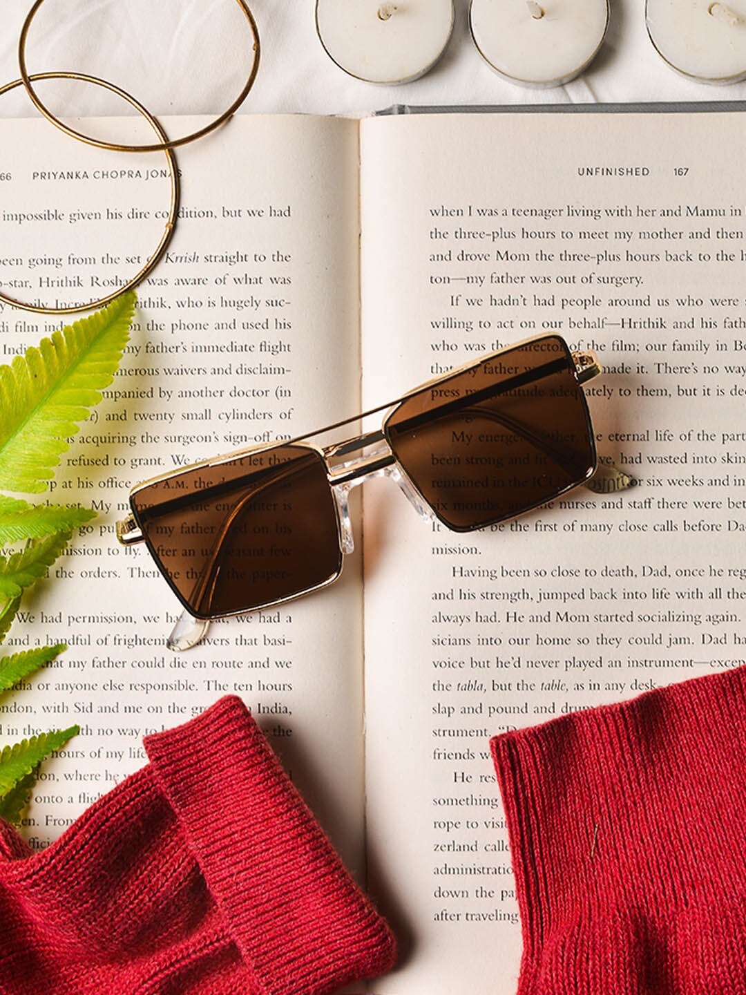

POPLINS Kids Brown Lens & Gold-Toned Square Sunglasses with UV Protected Lens GG-1053-A