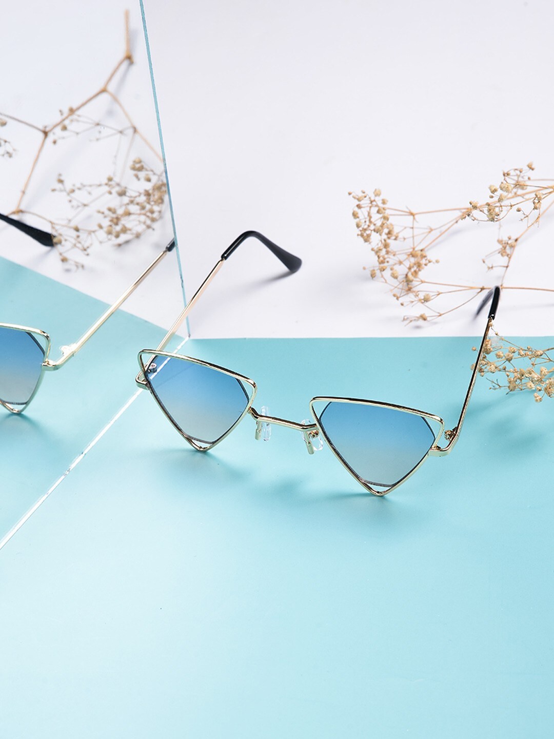 

POPLINS Unisex Kids Blue Lens & Rose Gold-Toned UV Protected Lens Other Sunglasses