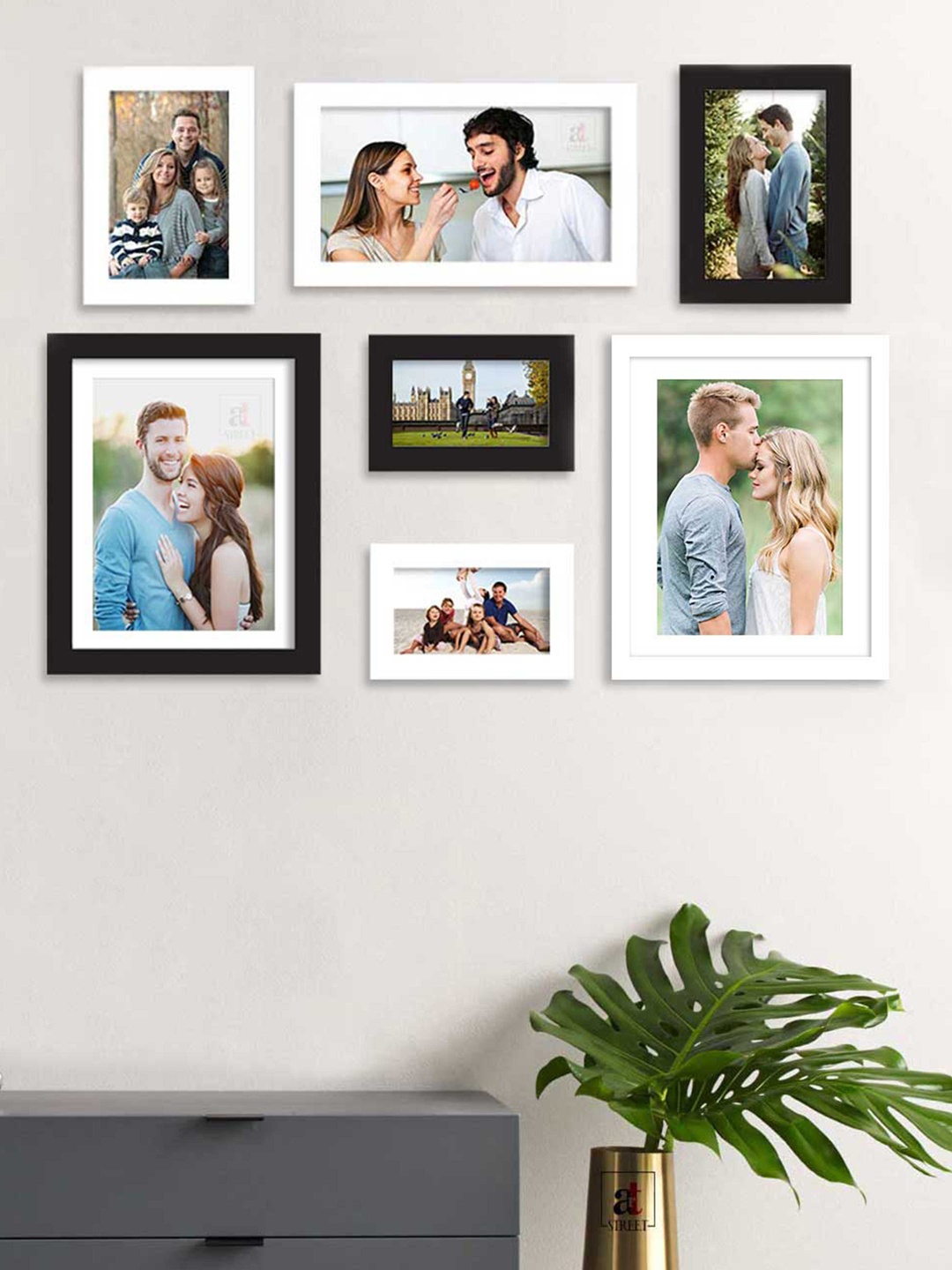

Art Street Set Of 7 White & Black Wall Photo Frames