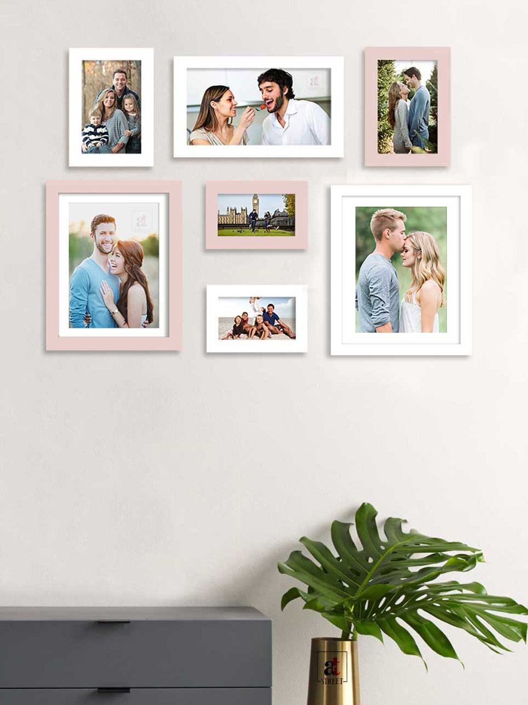 

Art Street Set Of 7 Wooden Wall Photo Frames, White