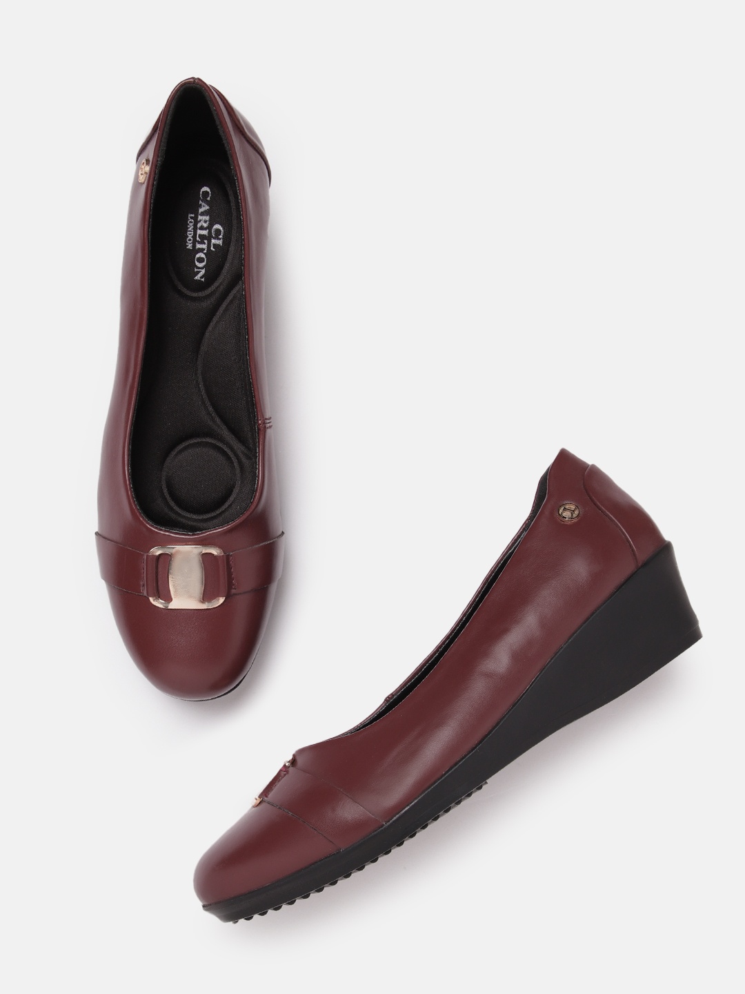 

Carlton London Wedges with Buckle Detail, Maroon
