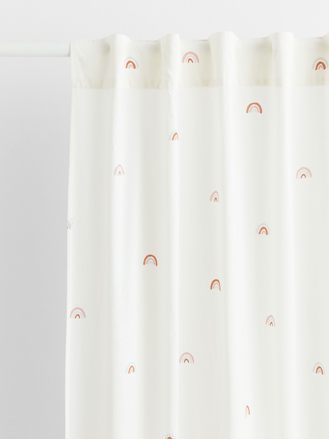 

H&M Set Of 2 Patterned Cotton Curtains, White