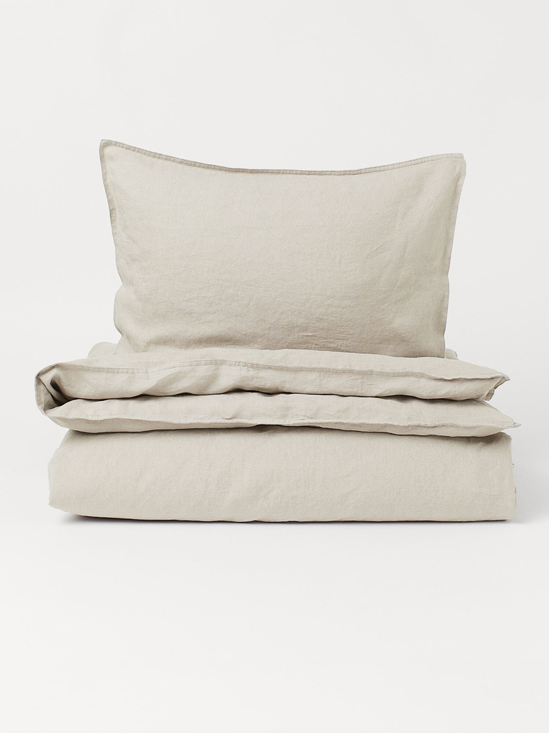 

H&M Beige Linen Single Duvet Cover Set