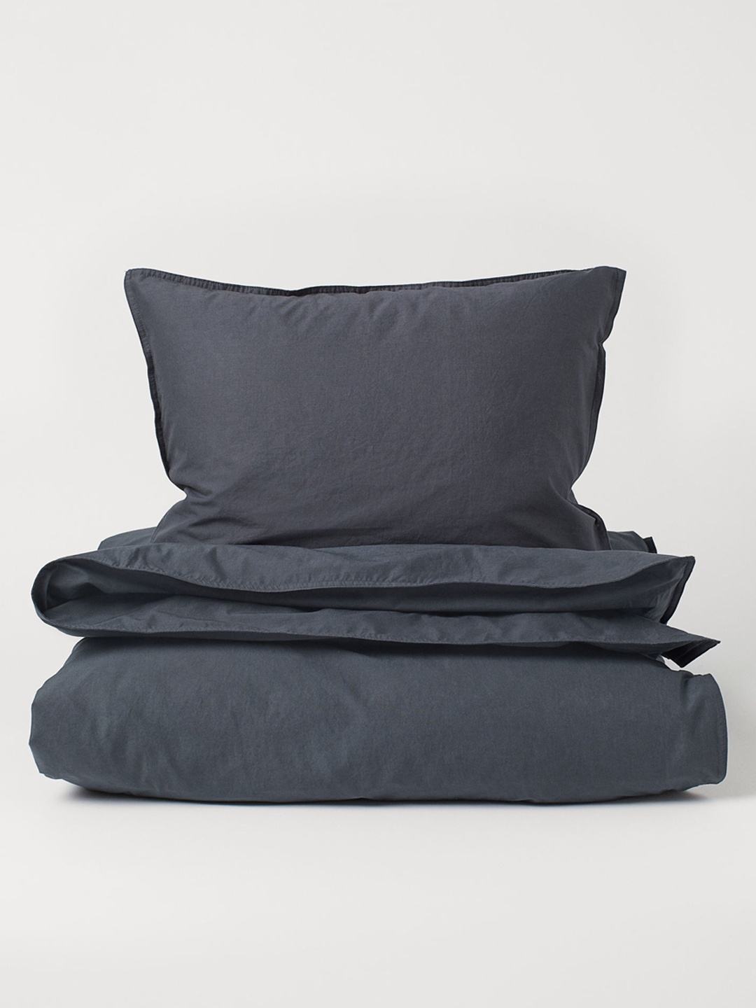 

H&M Washed Cotton Duvet Cover Set, Grey