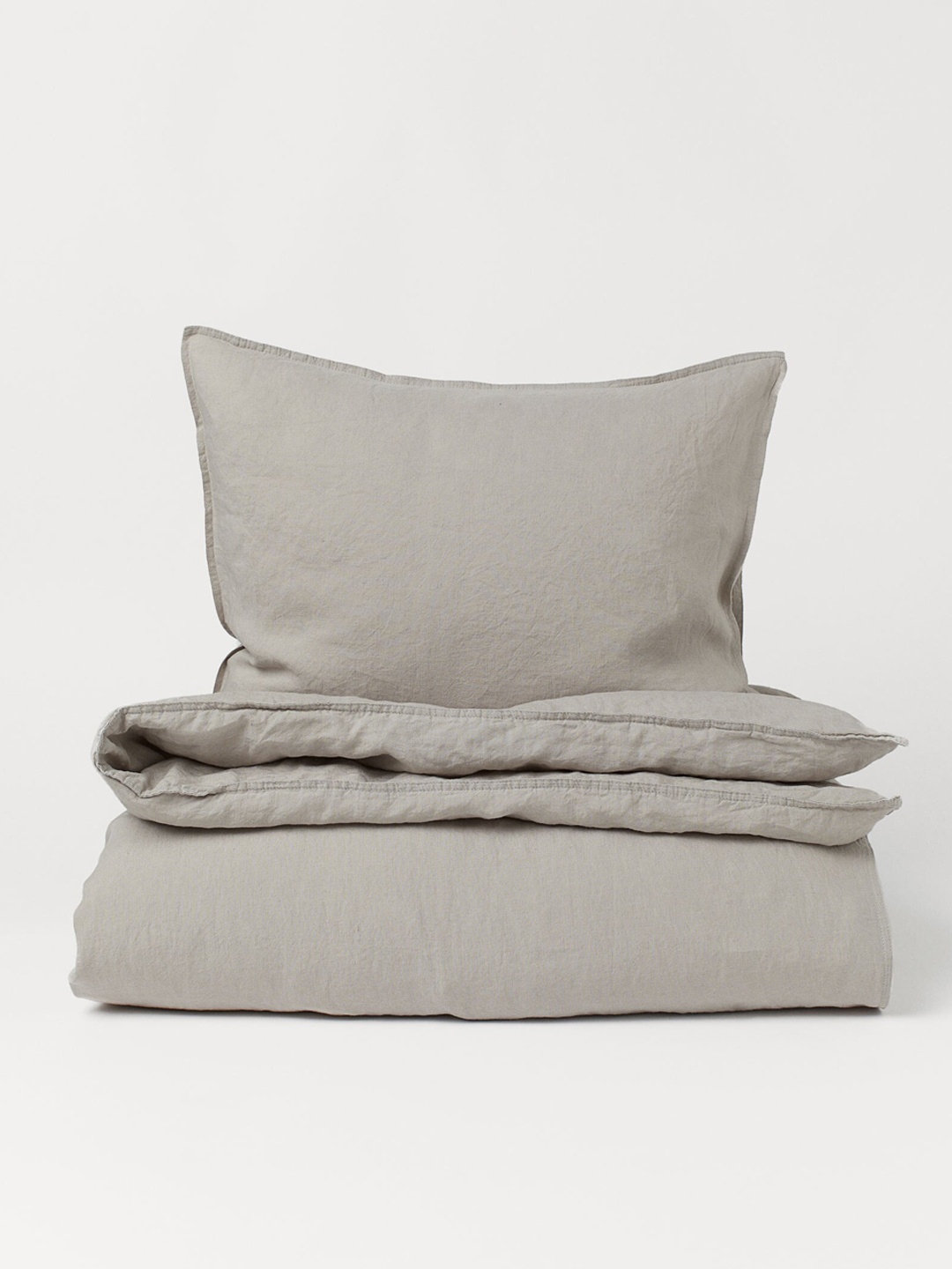 

H&M Grey Linen Single Duvet Cover Set