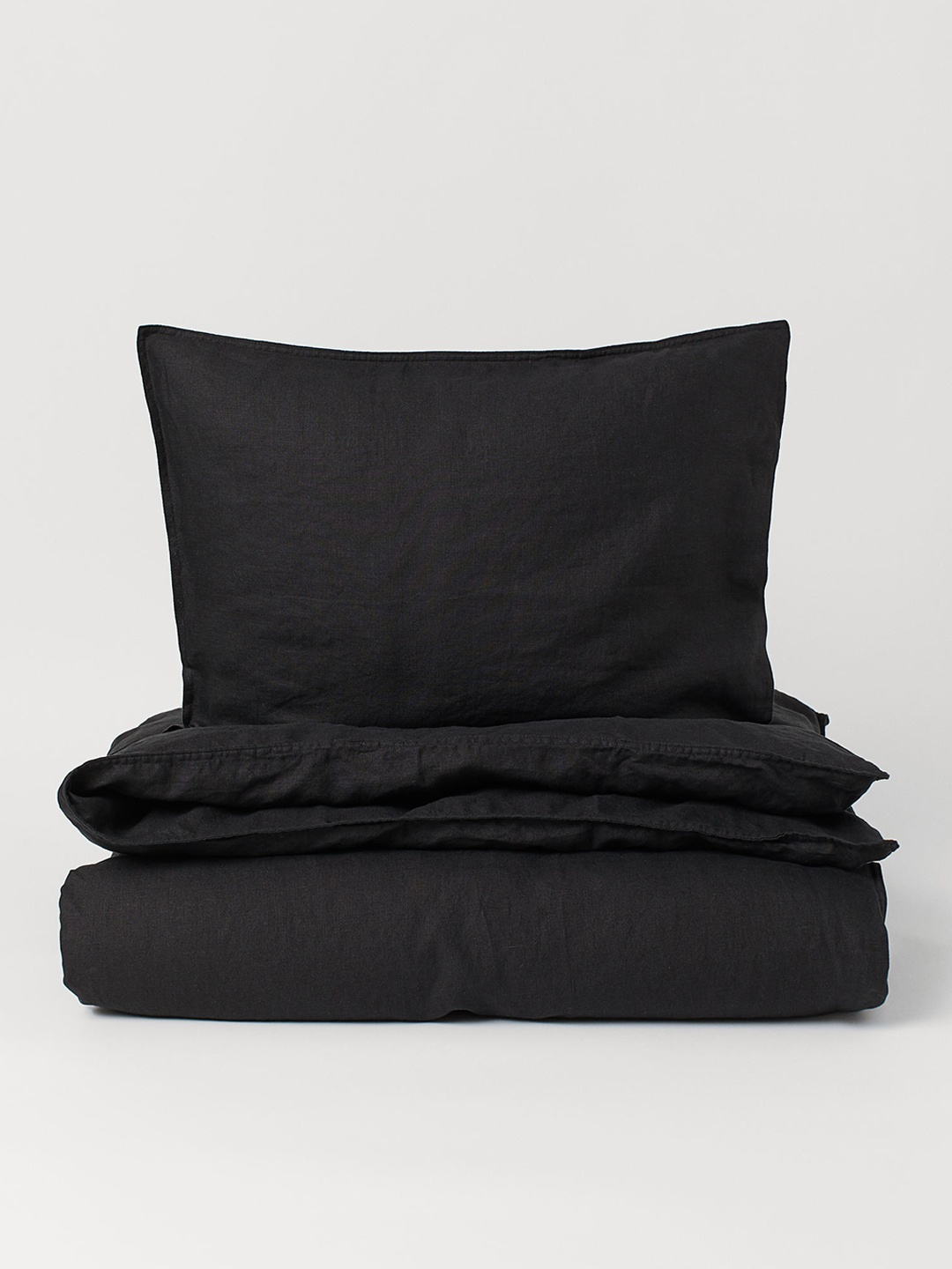 

H&M Black Linen Single Duvet Cover Set