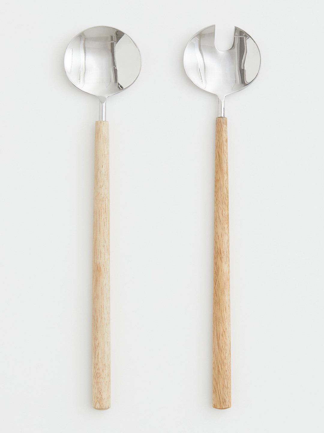 

H&M Set of 2 Silver-Toned Beige Metal Salad Servers