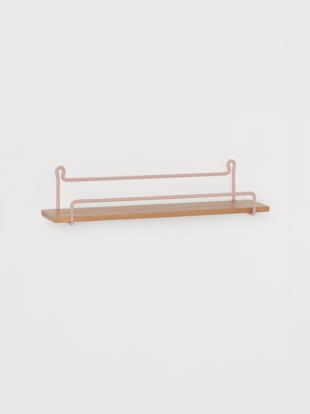 

H&M Pink & Brown Metal and Wood Wall Shelf