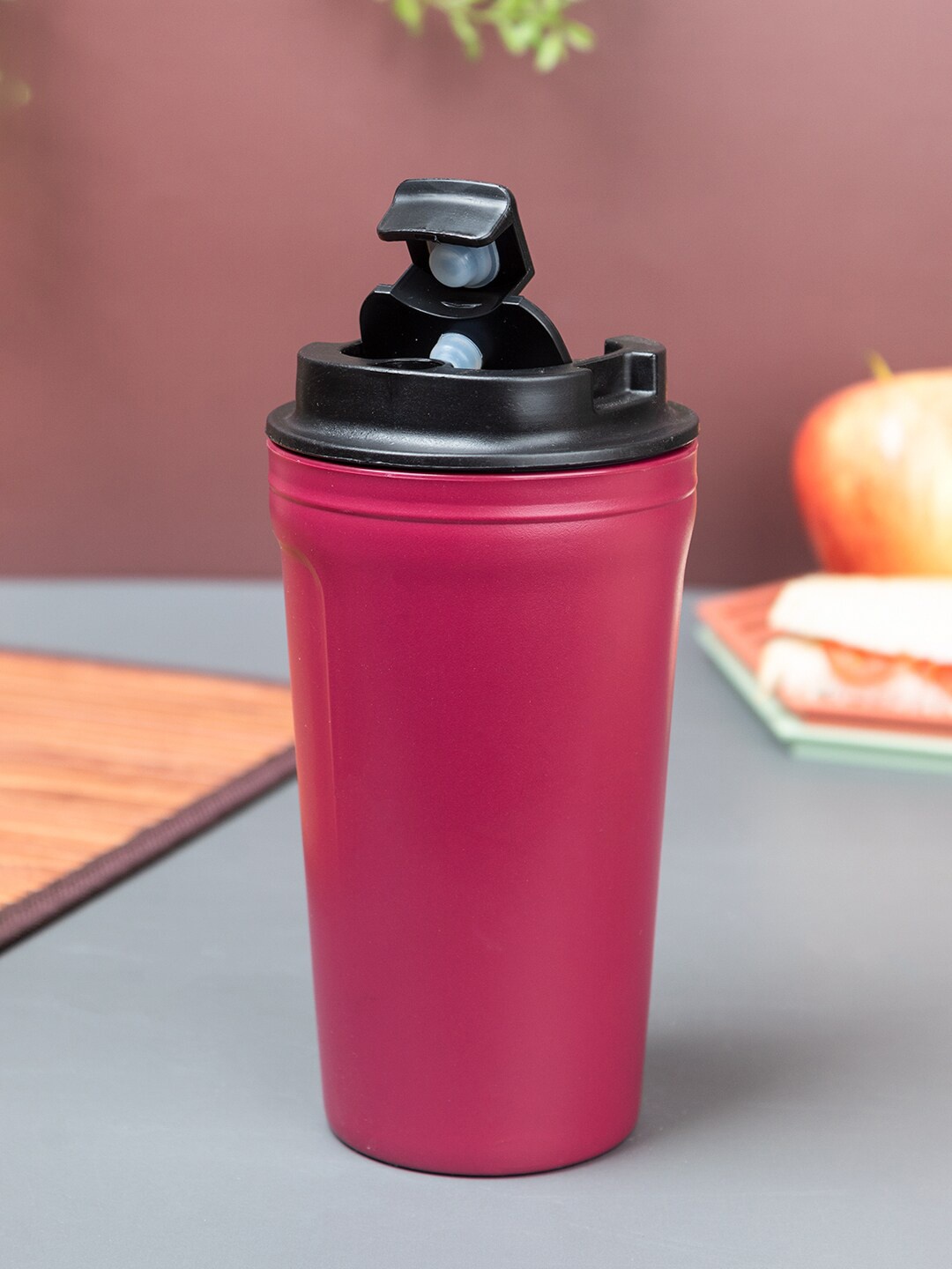 MARKET99 Maroon & Purple Printed Plastic Travel Mug