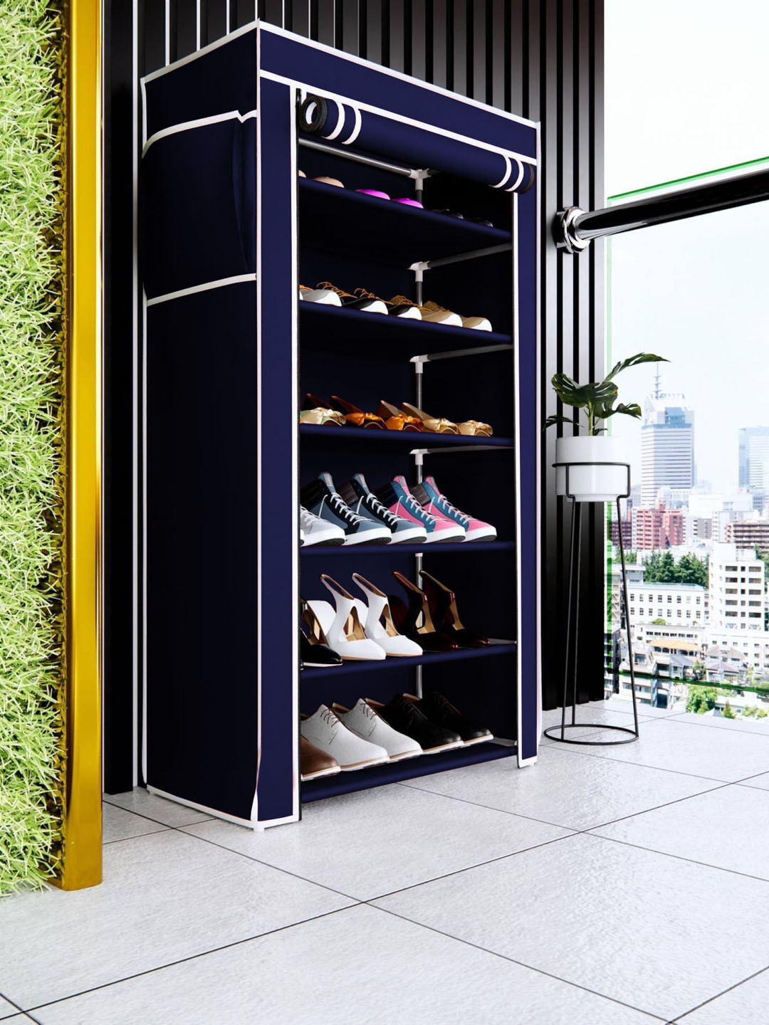 

Sasimo Navy Blue Multi Purpose Rack