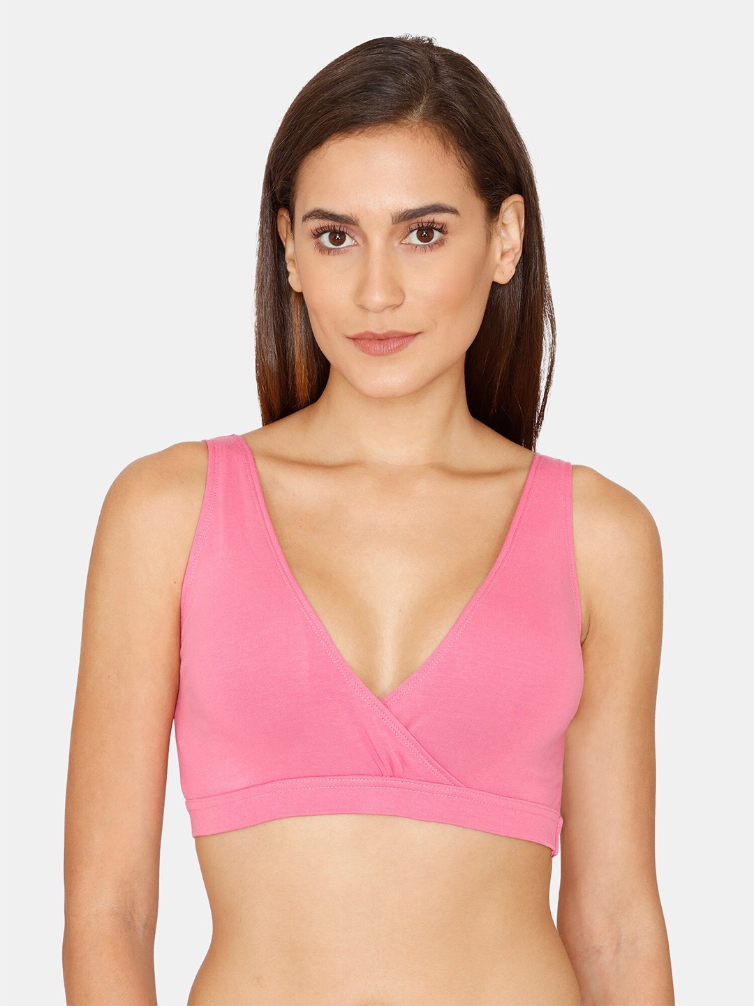 

Zivame Pink Solid Maternity Bra