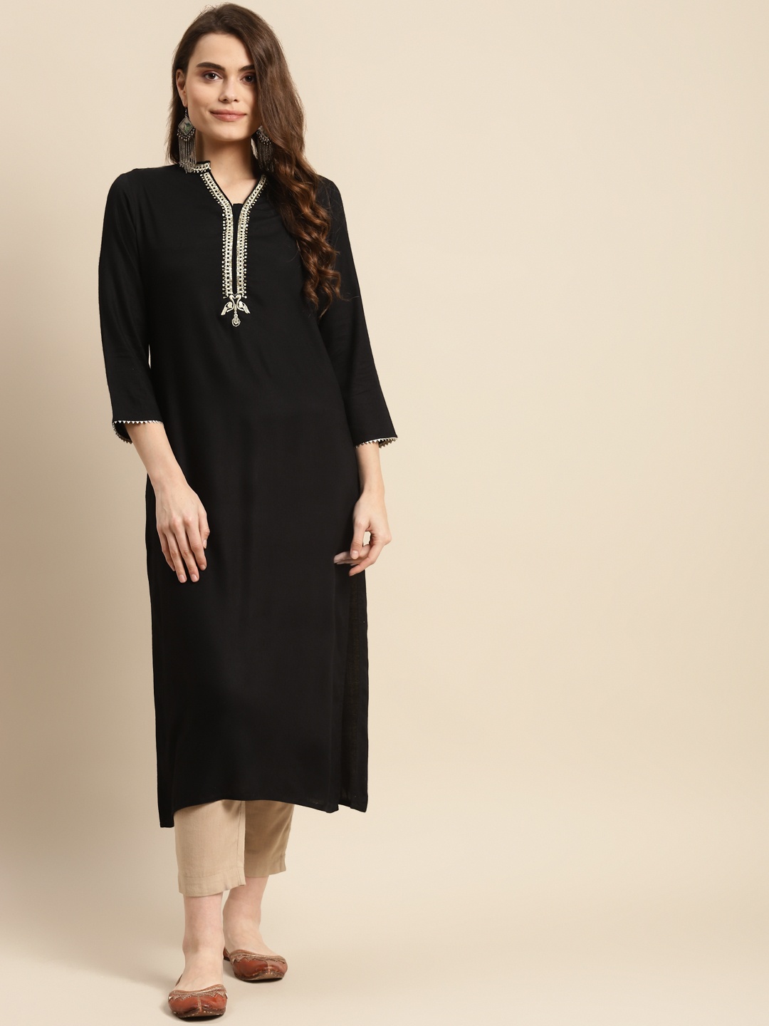

Prakrti Women Black Yoke Design Kurta
