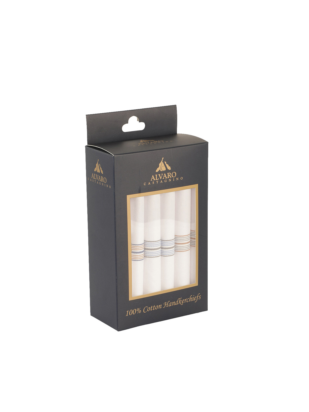 

Alvaro Castagnino Men Pack Of 6 White Stripes Pure Cotton Handkerchiefs Gift Set