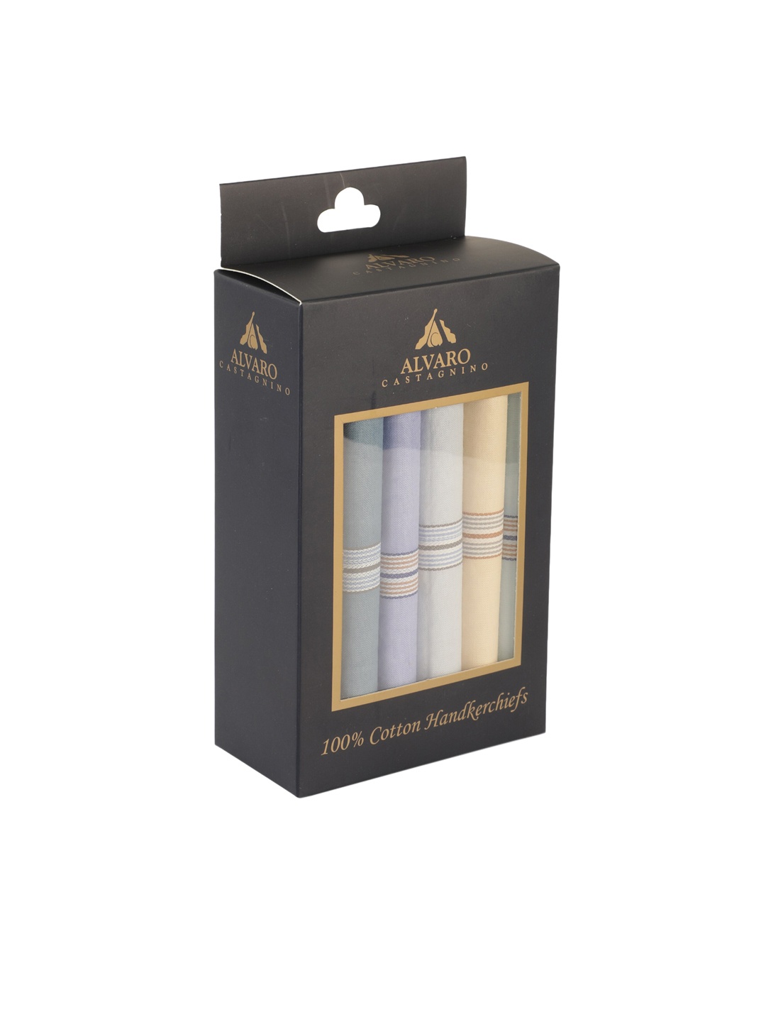

Alvaro Castagnino Men Pack Of 6 Multi Cotton Handkerchiefs