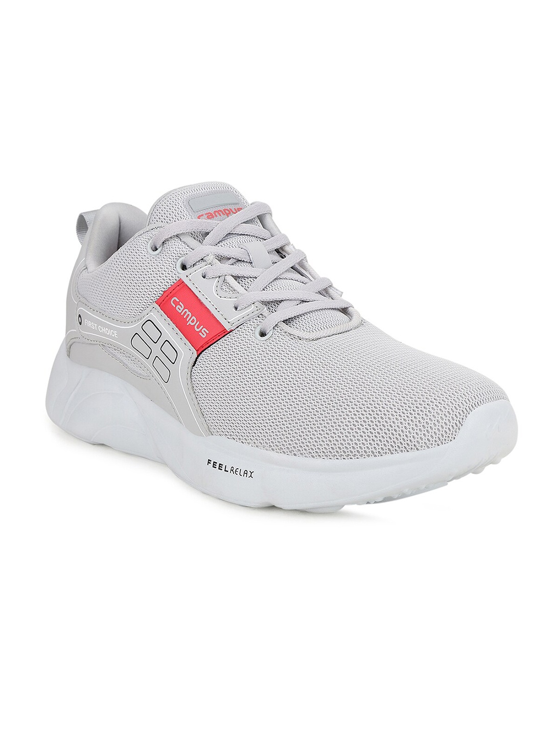 

Campus Men Grey & Red Mesh Running Shoes