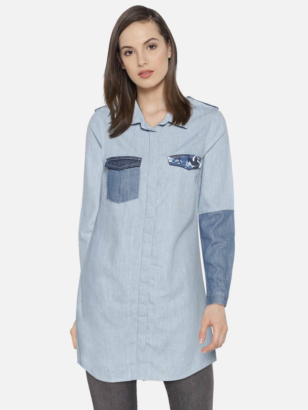 

Vero Moda Women Blue Solid Casual Shirt