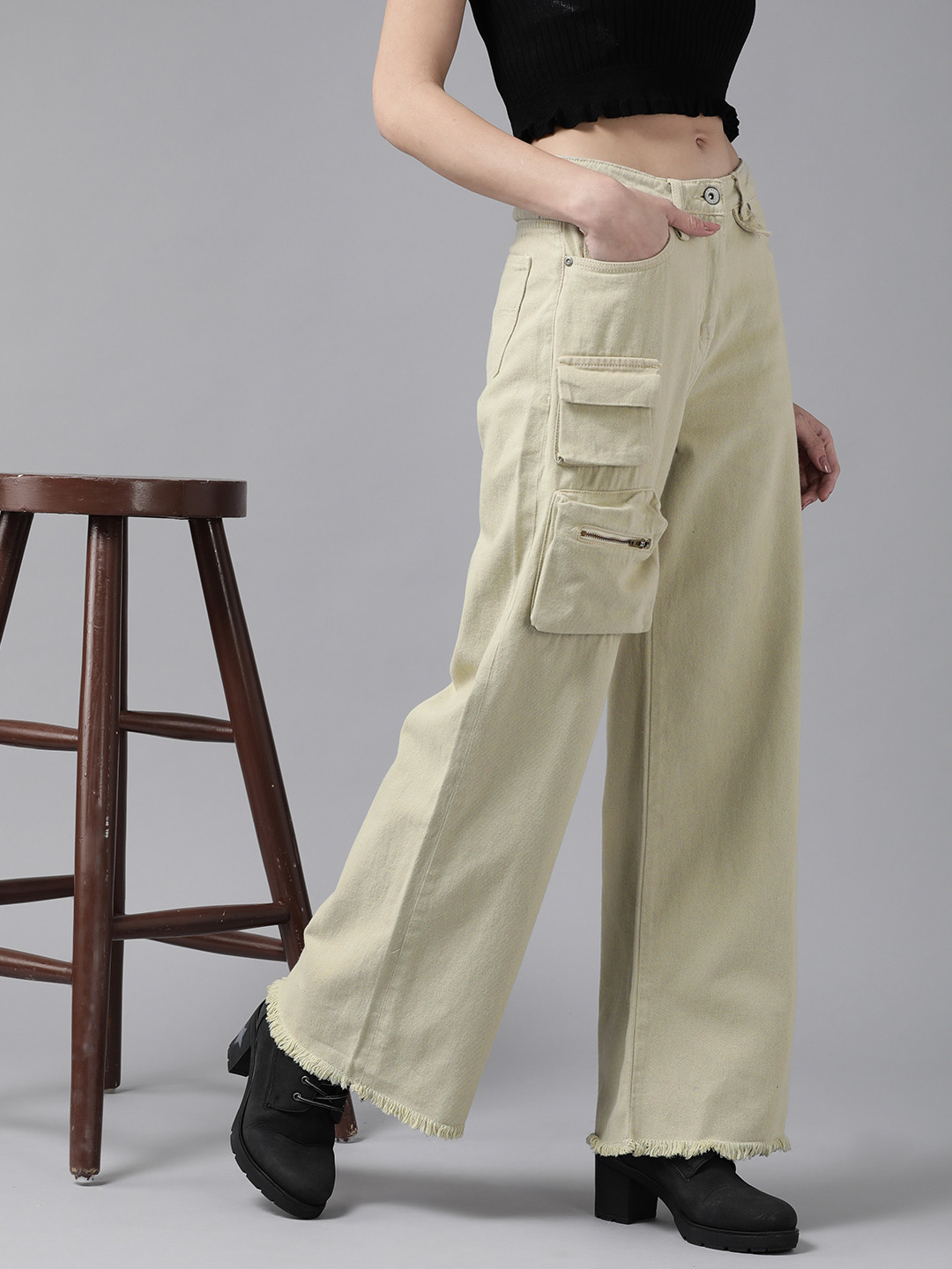 

Roadster Women Khaki Jean Flared Jeans