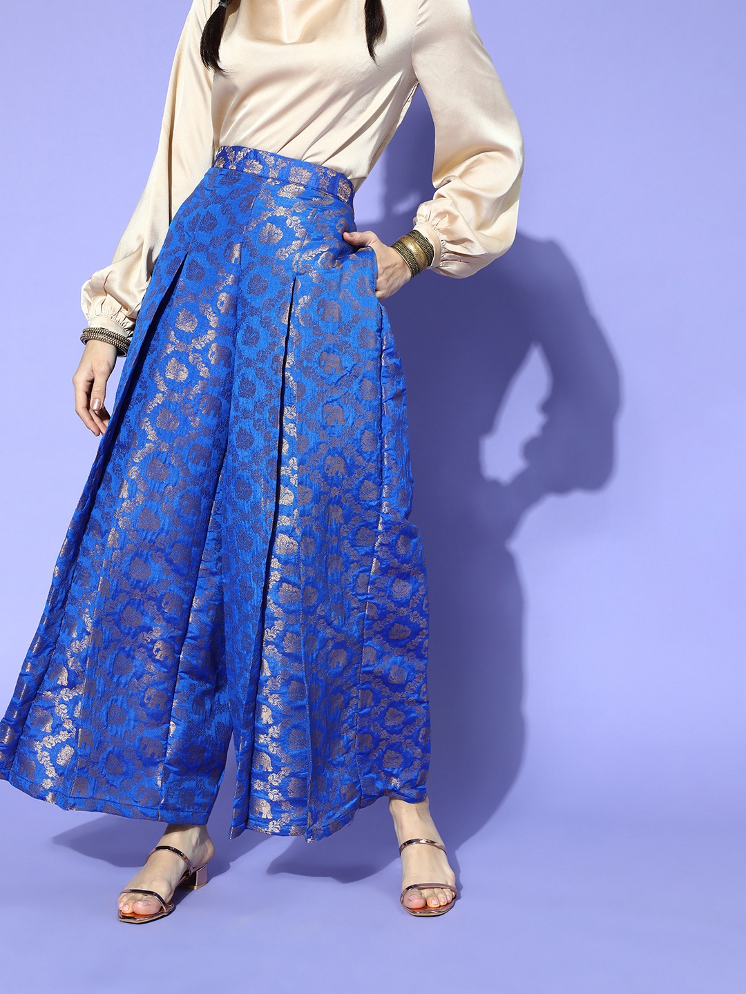 

Rang Gali Women Stunning Blue Ethnic Motifs All in the Details Palazzos