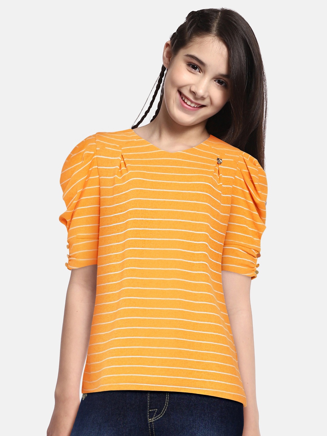 

Allen Solly Junior Mustard Yellow Striped Top