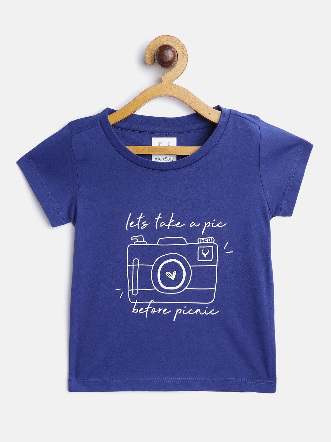 

Allen Solly Junior Girls Blue & White Printed T-shirt