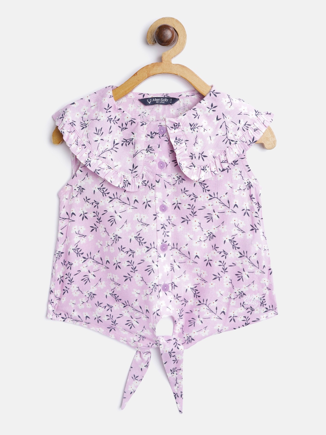 

Allen Solly Junior Girls Lavender & White Floral Print Top