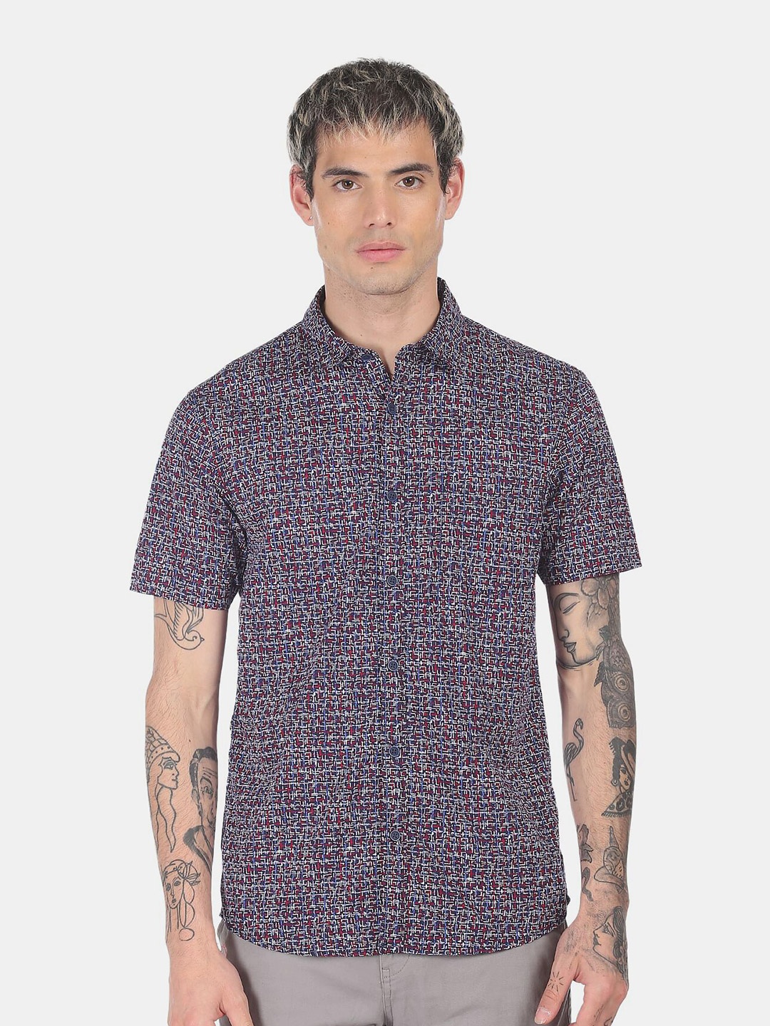 

Ruggers Men Black Abstract Printed Casual Shirt