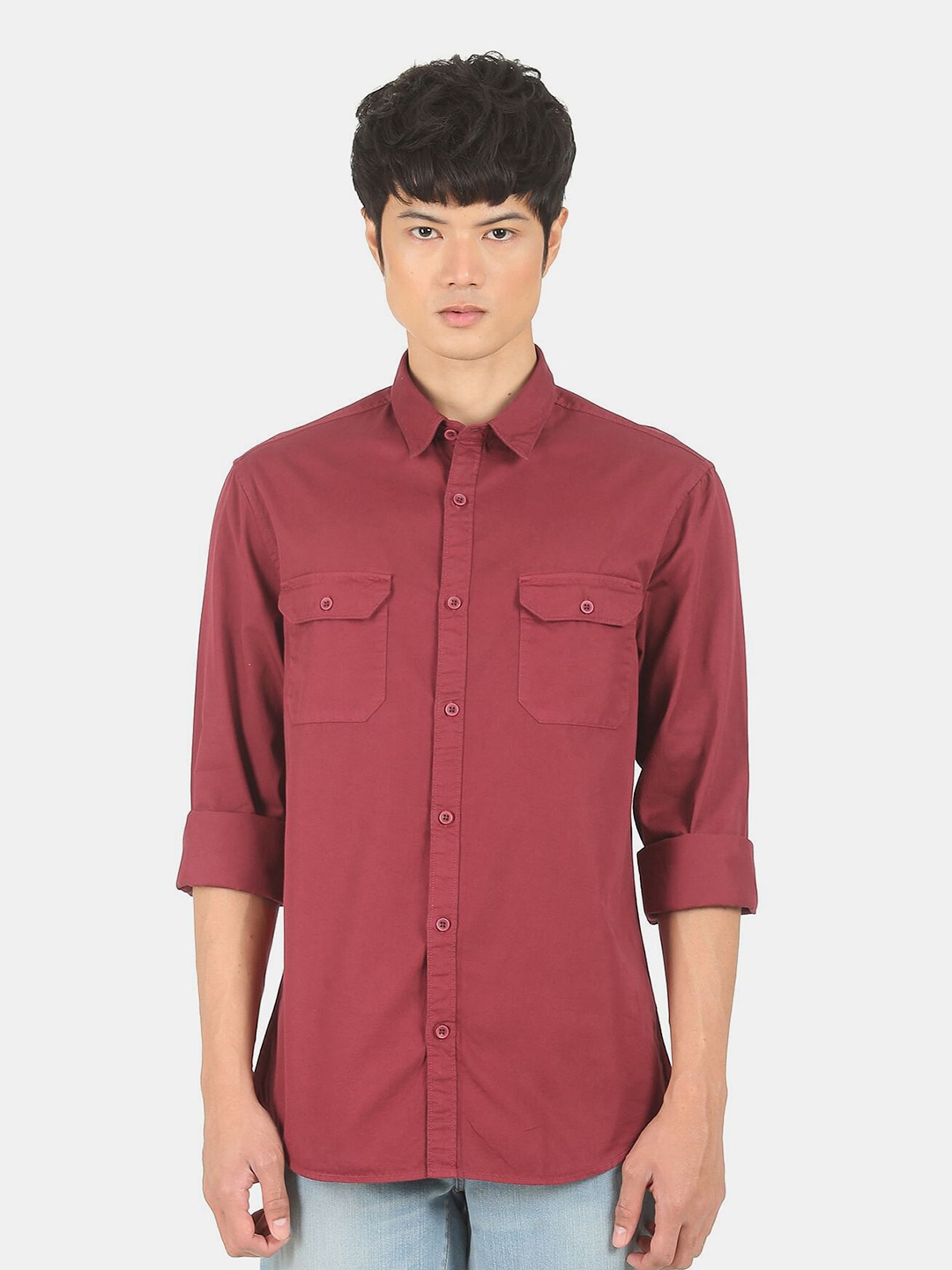 

Ruggers Men Red Pure Cotton Casual Shirt