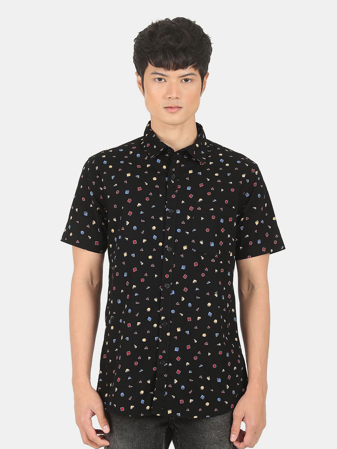 

Ruggers Men Black Conversational Printed Casual Shirt