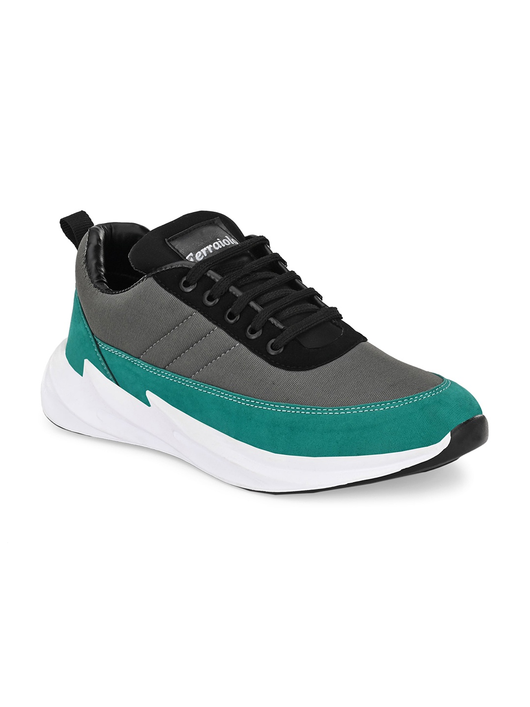 

Ferraiolo Men Green Colourblocked Nubuck Sneakers