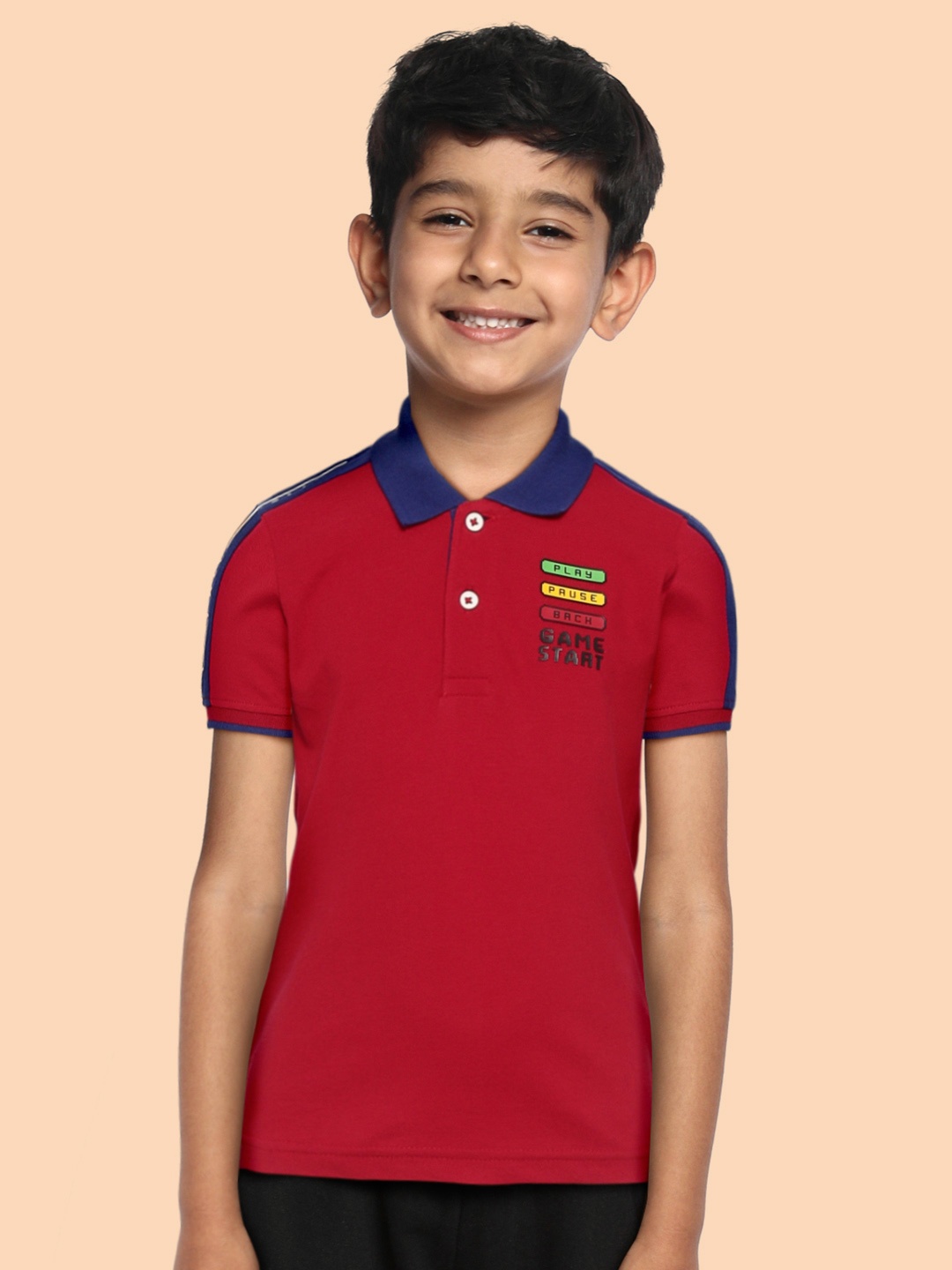 

Allen Solly Junior Boys Red Polo Collar Pure Cotton T-shirt